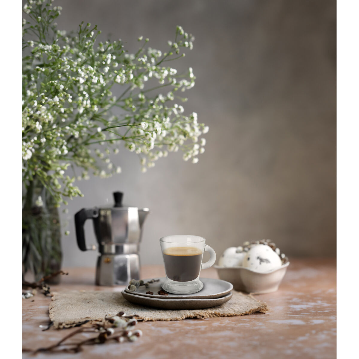 Piece Coffee Cup Set La Mediterránea Arlet Transparent Glass 3 Pieces (12 Units), view 2