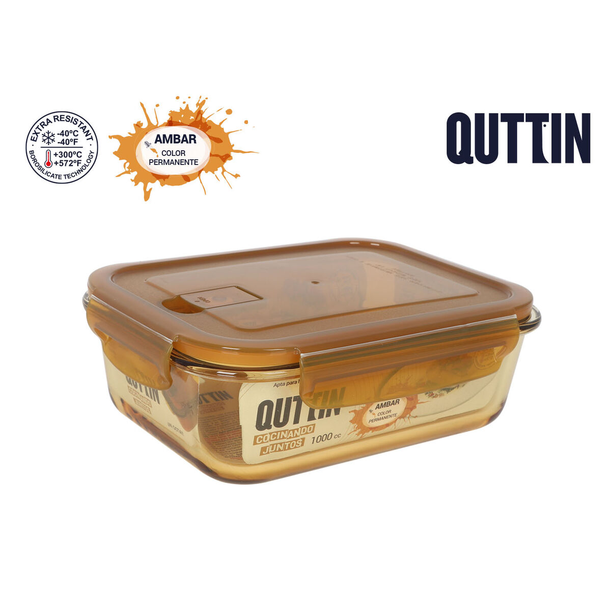 Lunch box Quttin Ambare Rectangular 1L (6 Units)