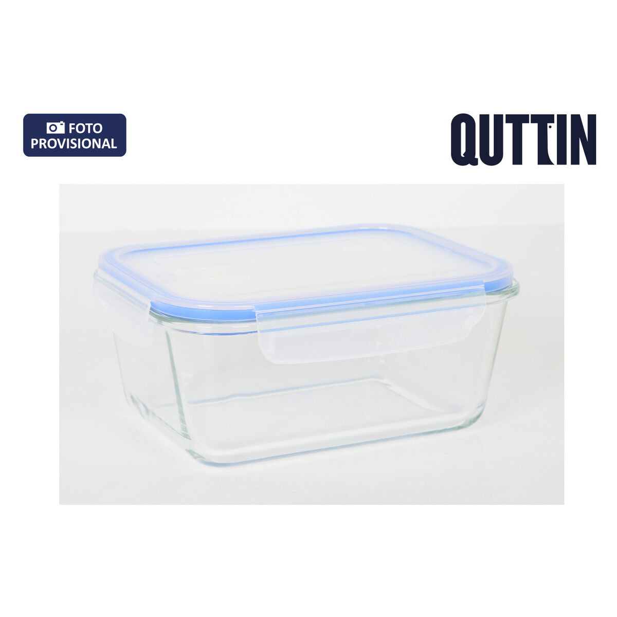 Lunch box Quttin Blue Transparent Rectangular 1,3 L (6 Units)