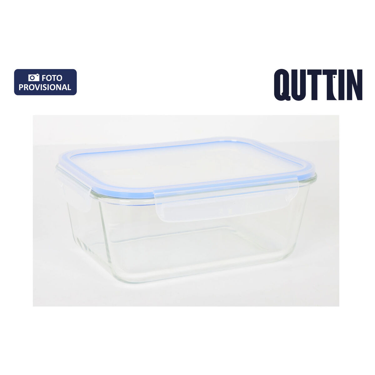 Lunch box Quttin Blue Transparent Rectangular 1,8 L (6 Units)