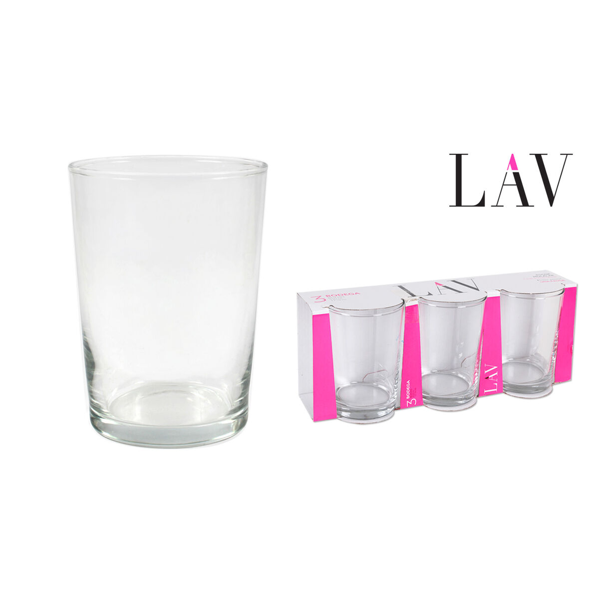 Set of glasses LAV 520 ml Transparent Glass (12 Units)