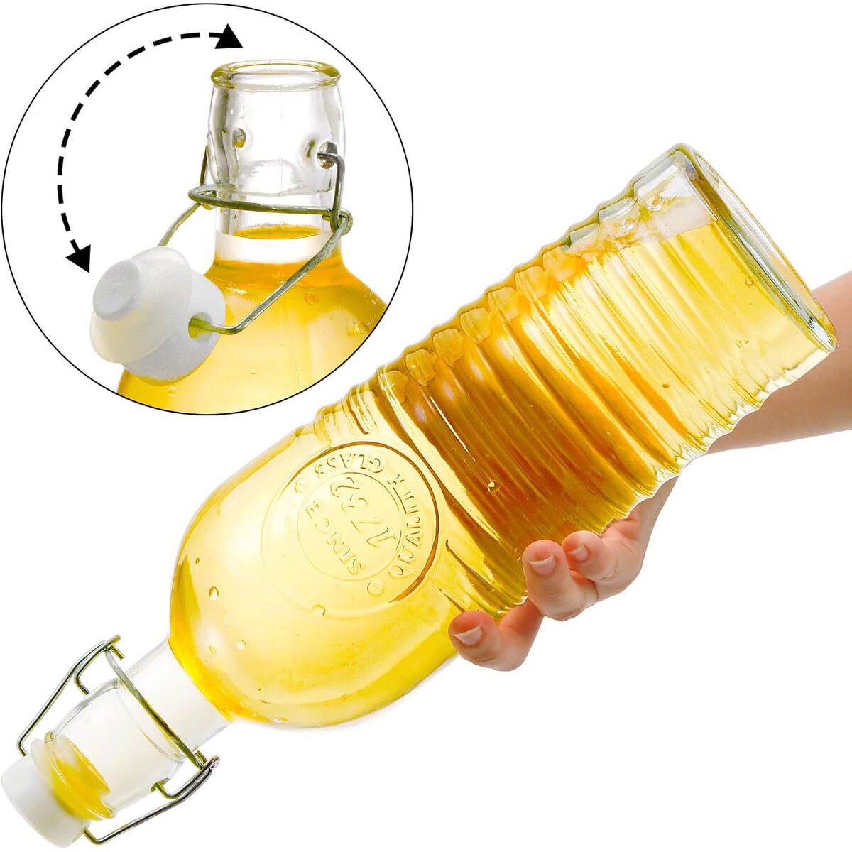 Glass Bottle La Mediterránea Glass 1,1 L (12 Units), view 2