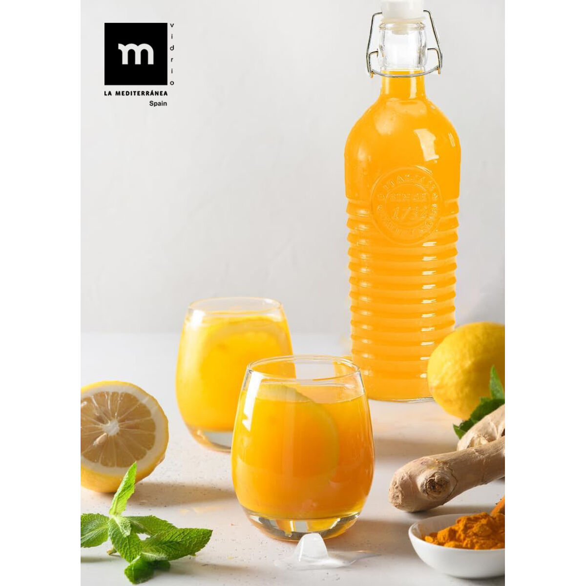 Glass Bottle La Mediterránea Glass 1,1 L (12 Units), view 4