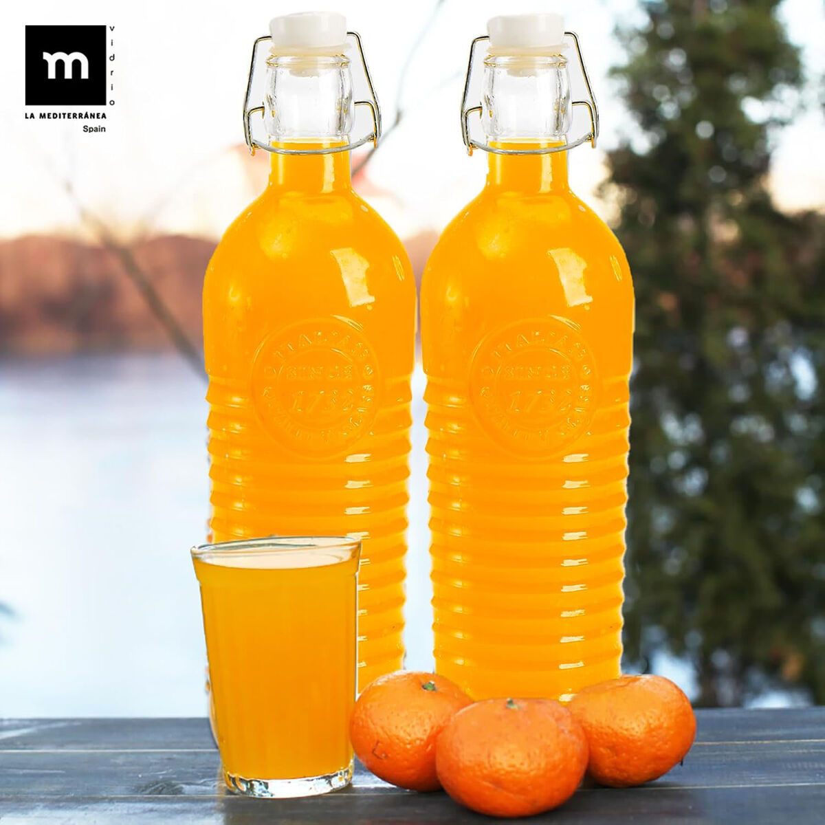 Glass Bottle La Mediterránea Glass 1,1 L (12 Units), view 5