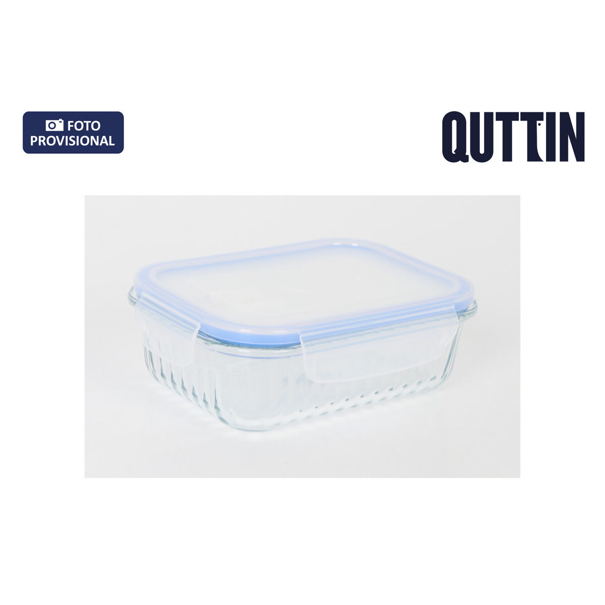Lunch box Quttin Textury Transparent Borosilicate Glass Rectangular 600 ml (6 Units), view 2