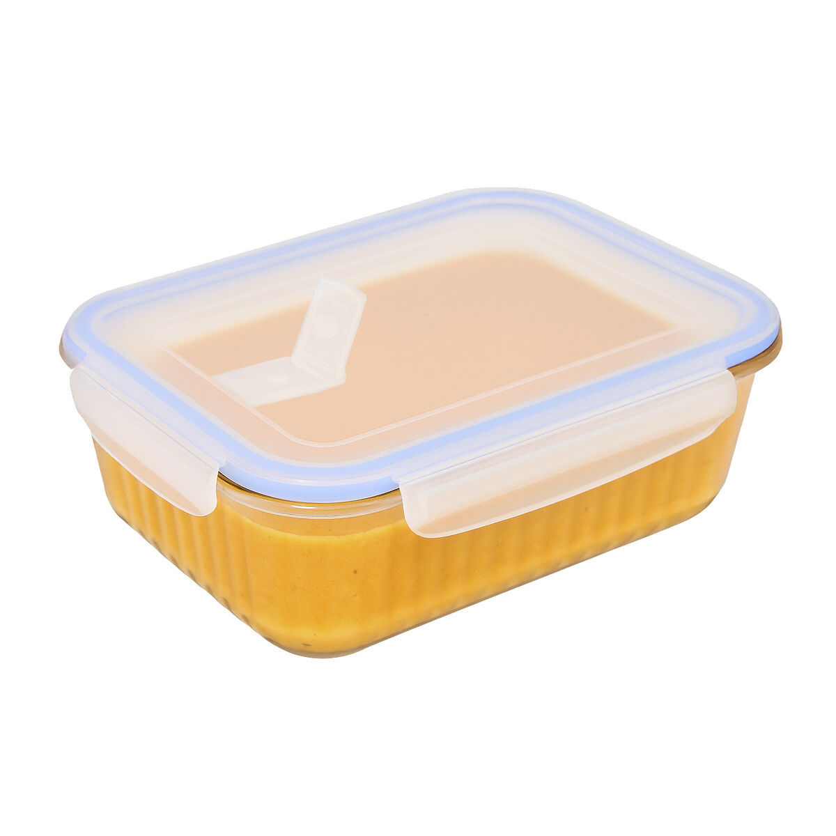 Lunch box Quttin Textury Transparent Borosilicate Glass Rectangular 1 L 1L (6 Units), view 3