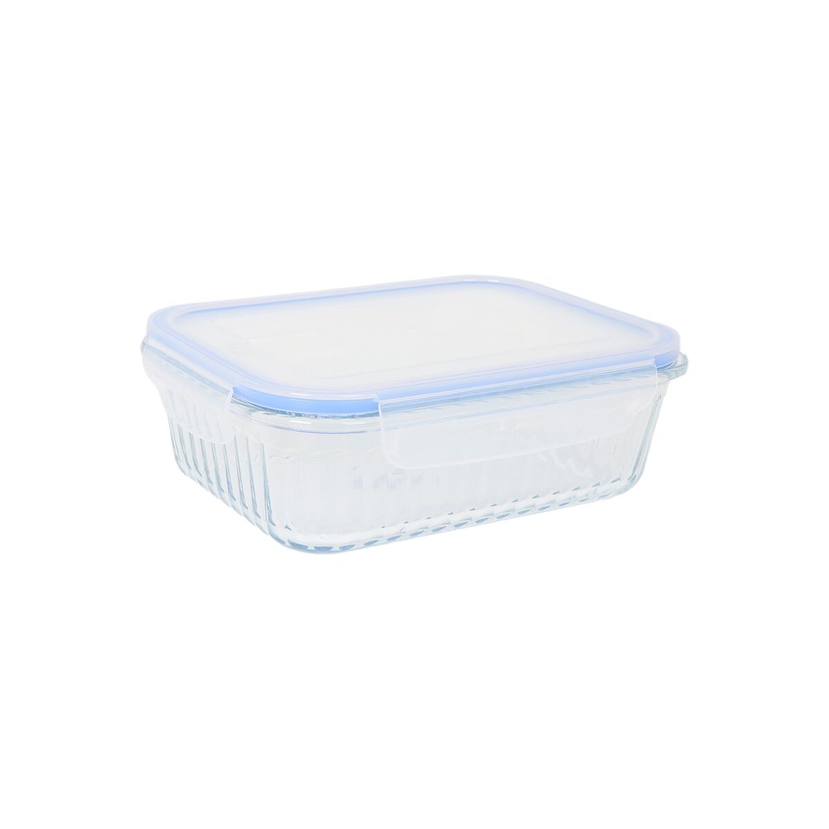 Lunch box Quttin Textury Transparent Borosilicate Glass Rectangular 1,5 L (6 Units)