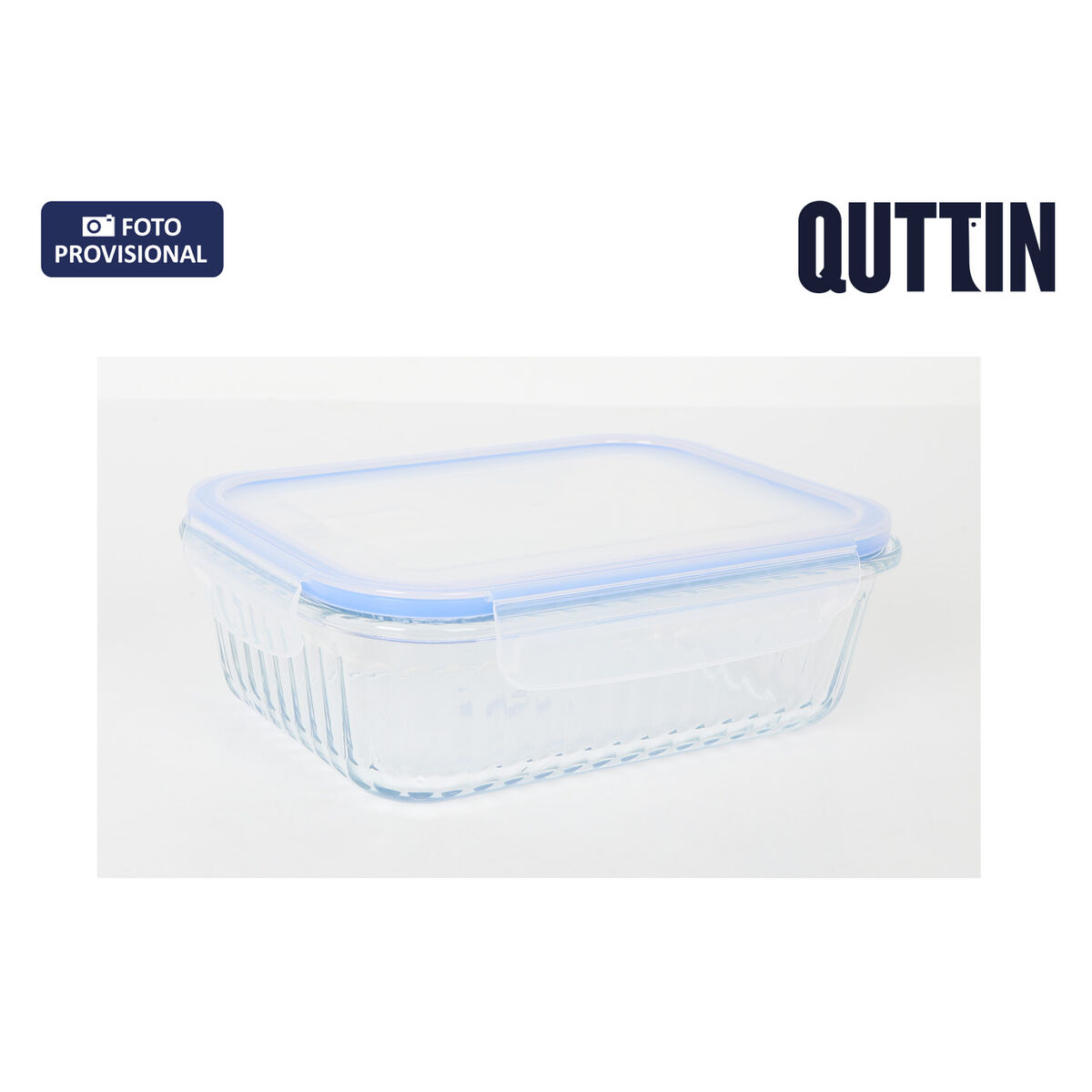 Lunch box Quttin Textury Transparent Borosilicate Glass Rectangular 1,5 L (6 Units), view 2