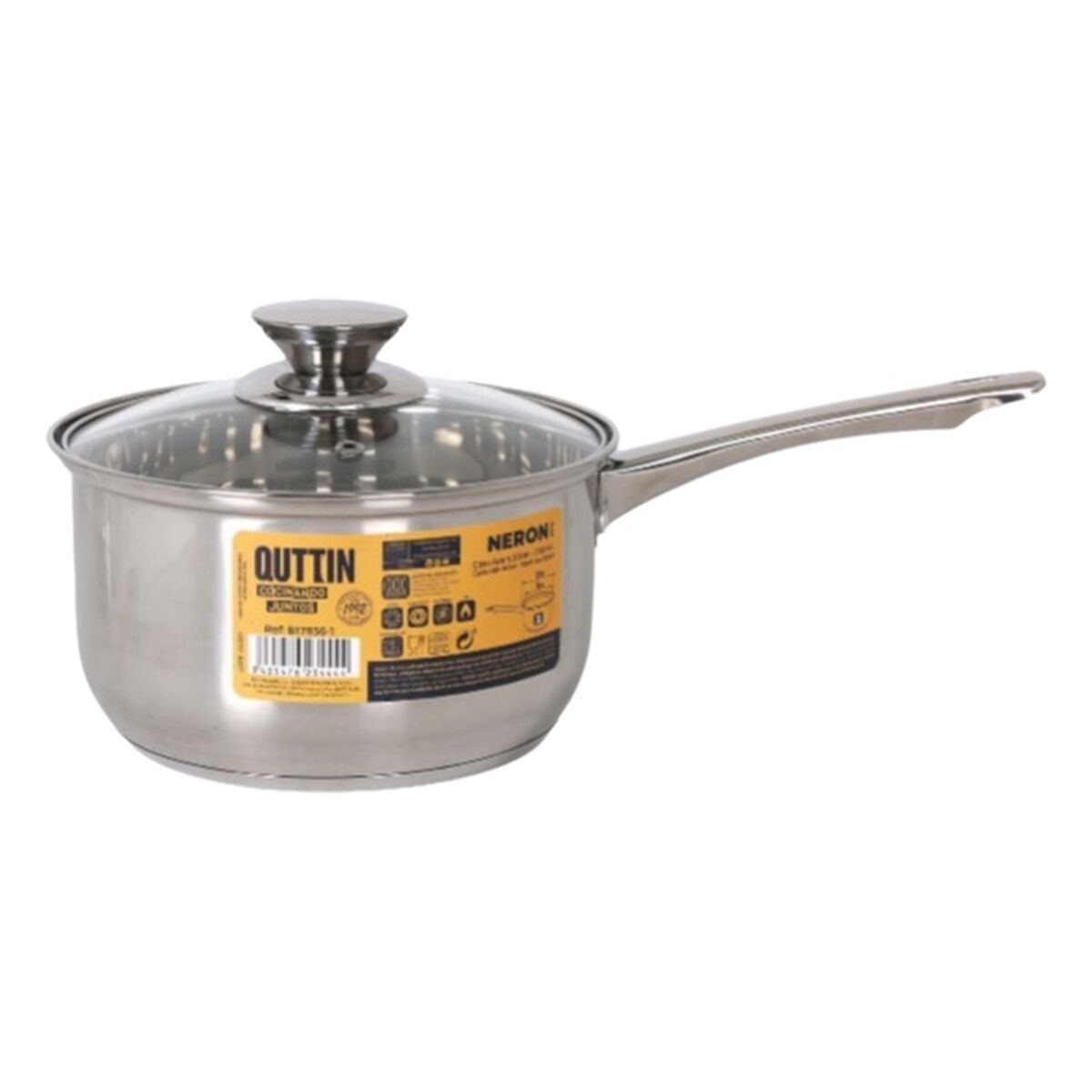 Saucepan with Lid Quttin New neron Steel Ø 18 cm 3 L 35 x 19,5 x 10,5 cm (4 Units), view 4