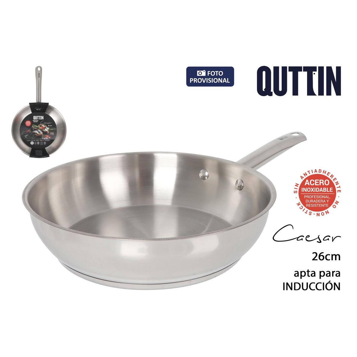 Pan Quttin CAESAR Silver Steel Ø 26 cm (4 Units)
