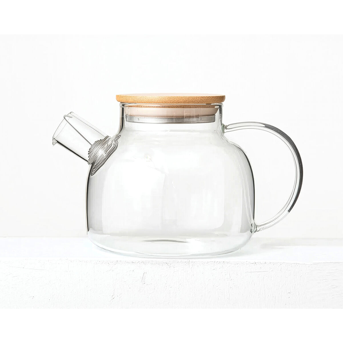 Teapot La Mediterránea Brown Transparent Bamboo Borosilicate Glass 1 L (12 Units), view 5