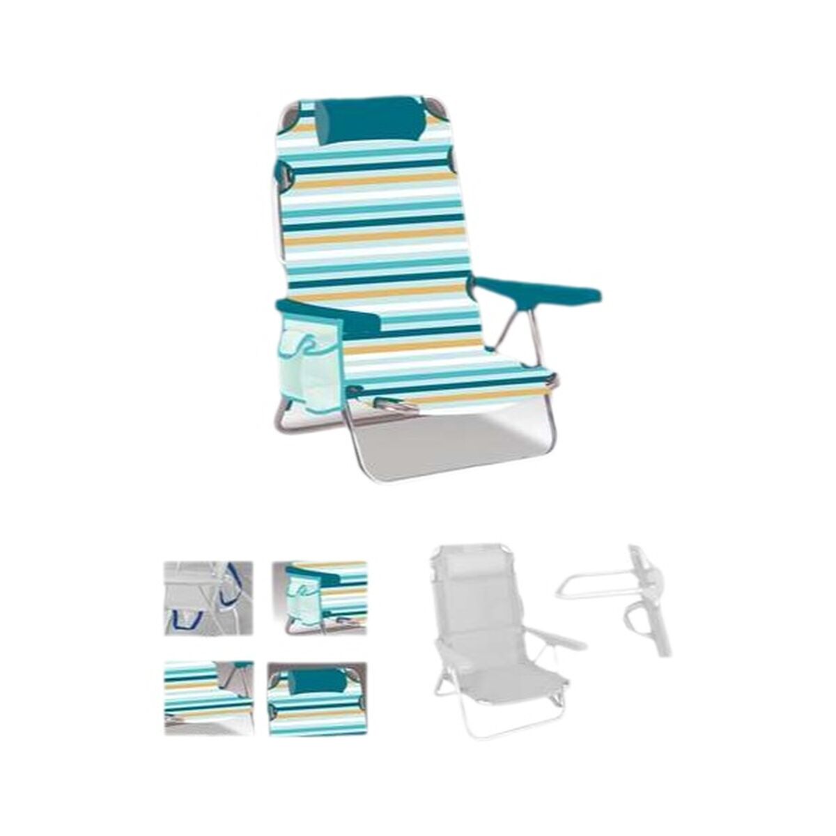 Strandstoel Geel Groen 25 cm