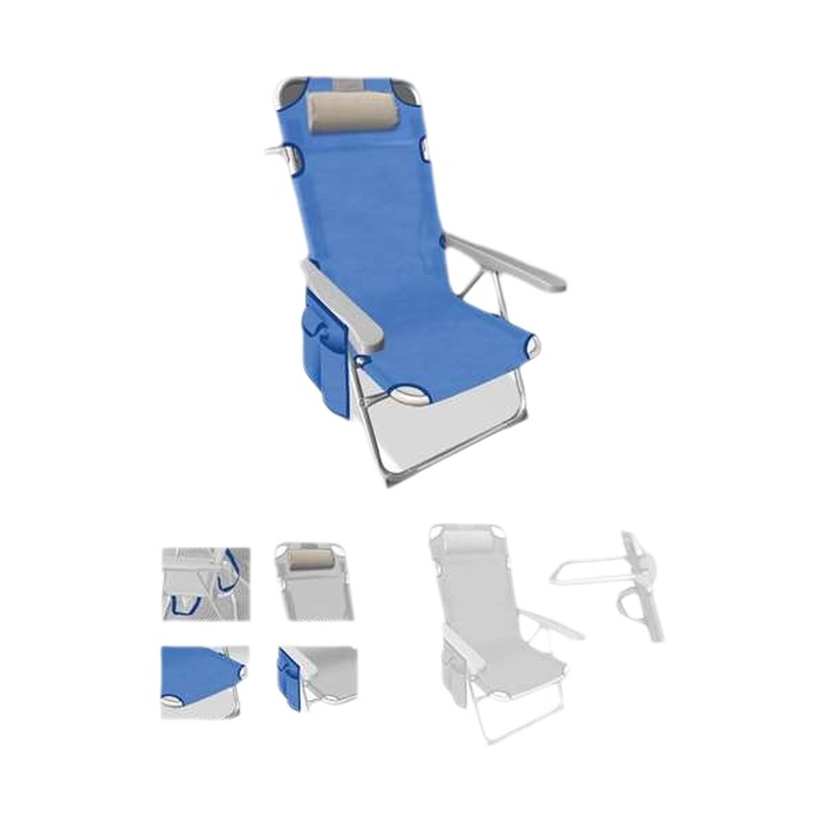 Chaise de Plage Bleu Gris