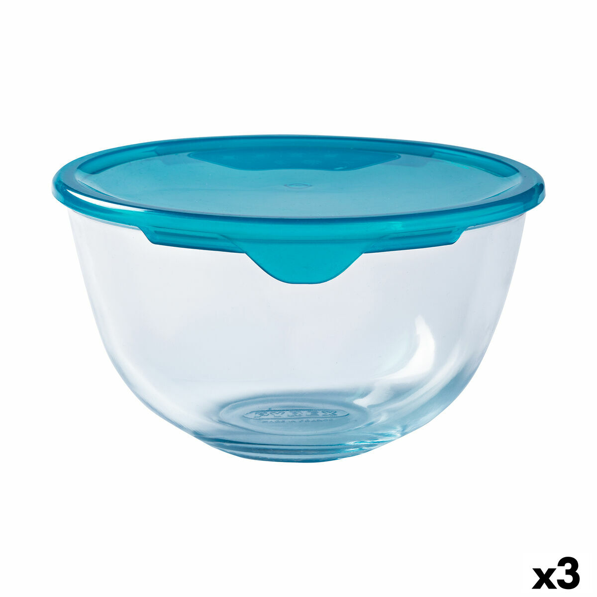 Panier-repas rond avec couvercle Pyrex Cook & Store 16 x 16 x 10 cm Bleu 1 L Silicone verre (3 Unités)