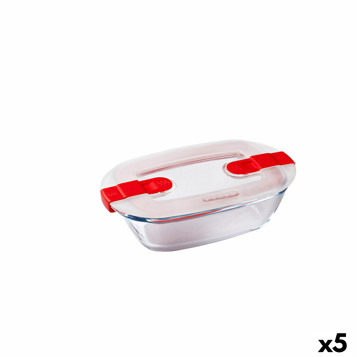 Boîte à lunch hermétique Pyrex Cook & Heat Rectangulaire 400 ml 17 x 10 x 5 cm Transparent verre (5 Unités)