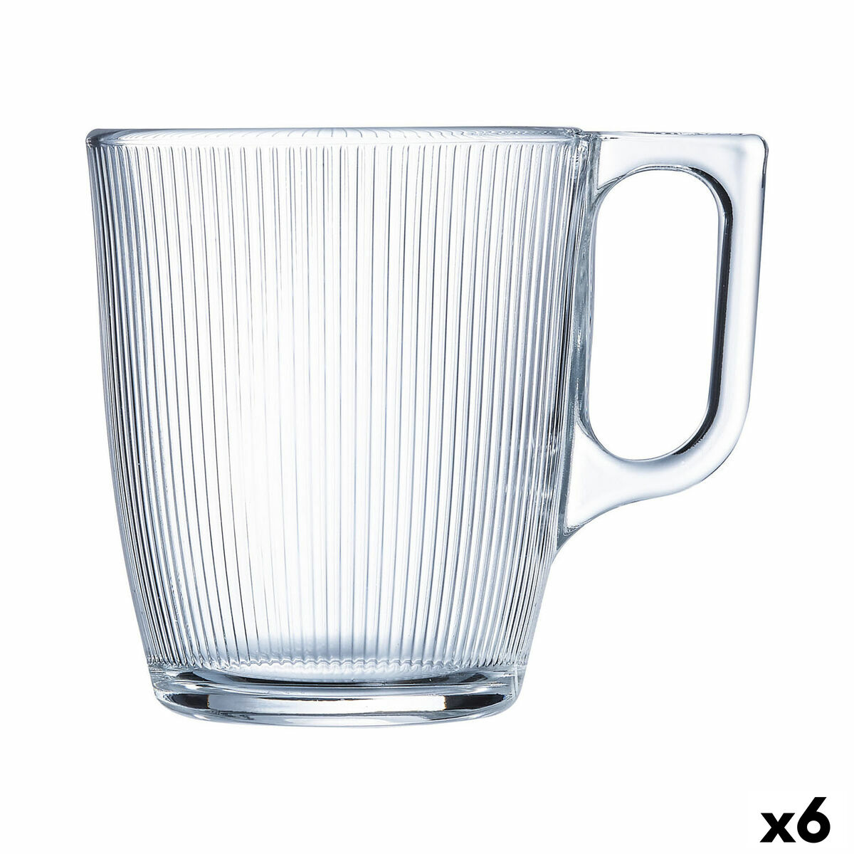 Tasse Luminarc Stripy Petit-déjeuner Transparent verre (250 ml) (6 Unités)