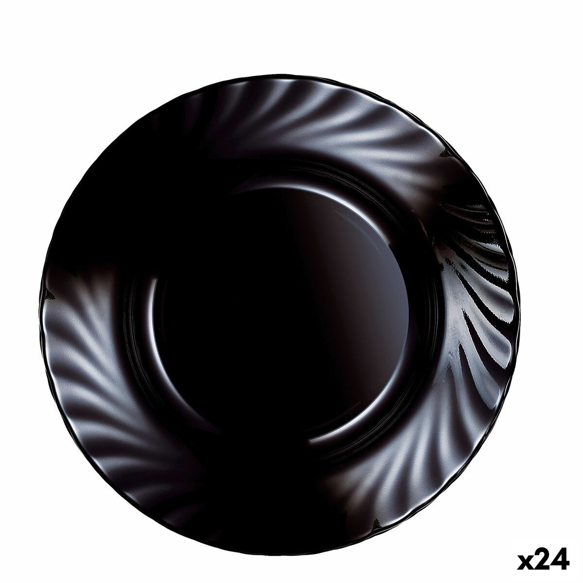 Assiette creuse Luminarc Trianon Noir verre (ø 22,5 cm) (24 Unités)