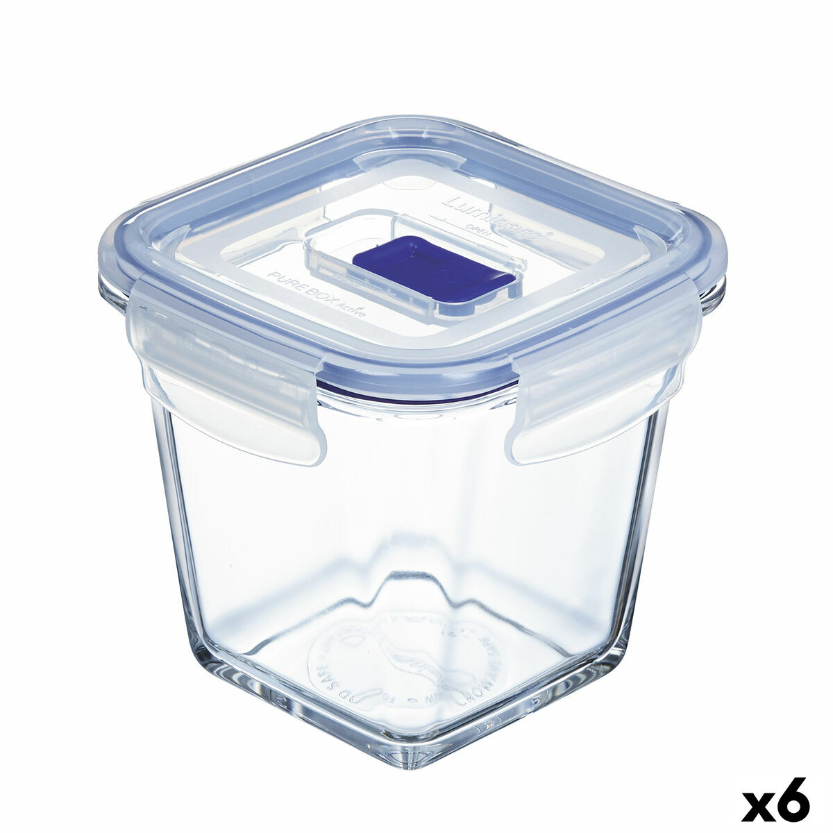 Boîte à lunch hermétique Luminarc Pure Box Active 11,4 x 11,4 x 11 cm 750 ml Bicolore verre (6 Unités)