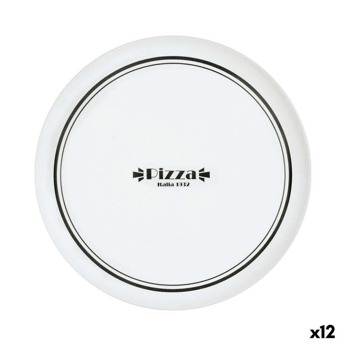 Plat pour pizza Luminarc Firend's Time Bistro Blanc Noir verre Ø 32 cm (12 Unités)