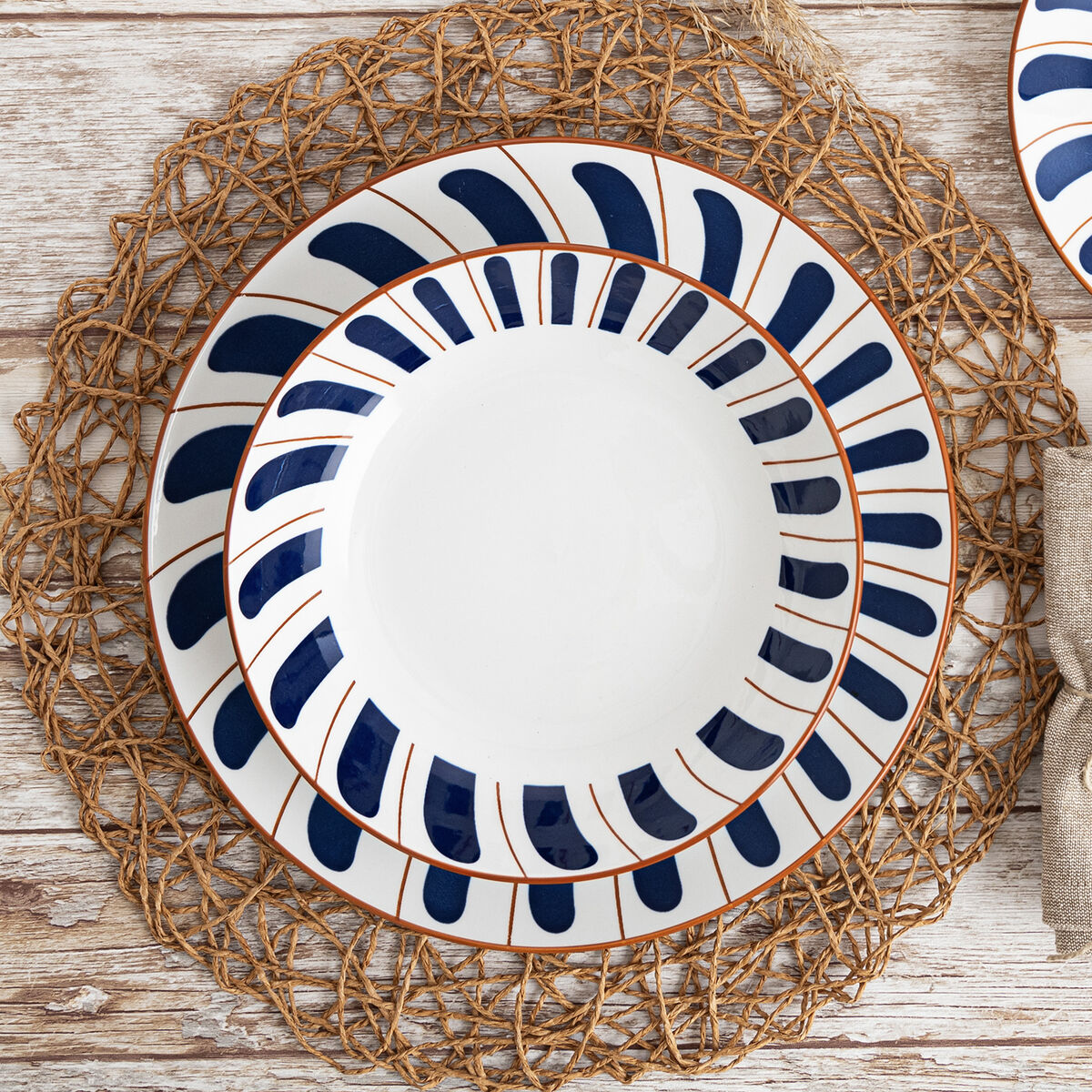 Image secondaire de Assiette plate Bidasoa Oceanika Bleu Céramique Ø 27 cm (12 Unités)