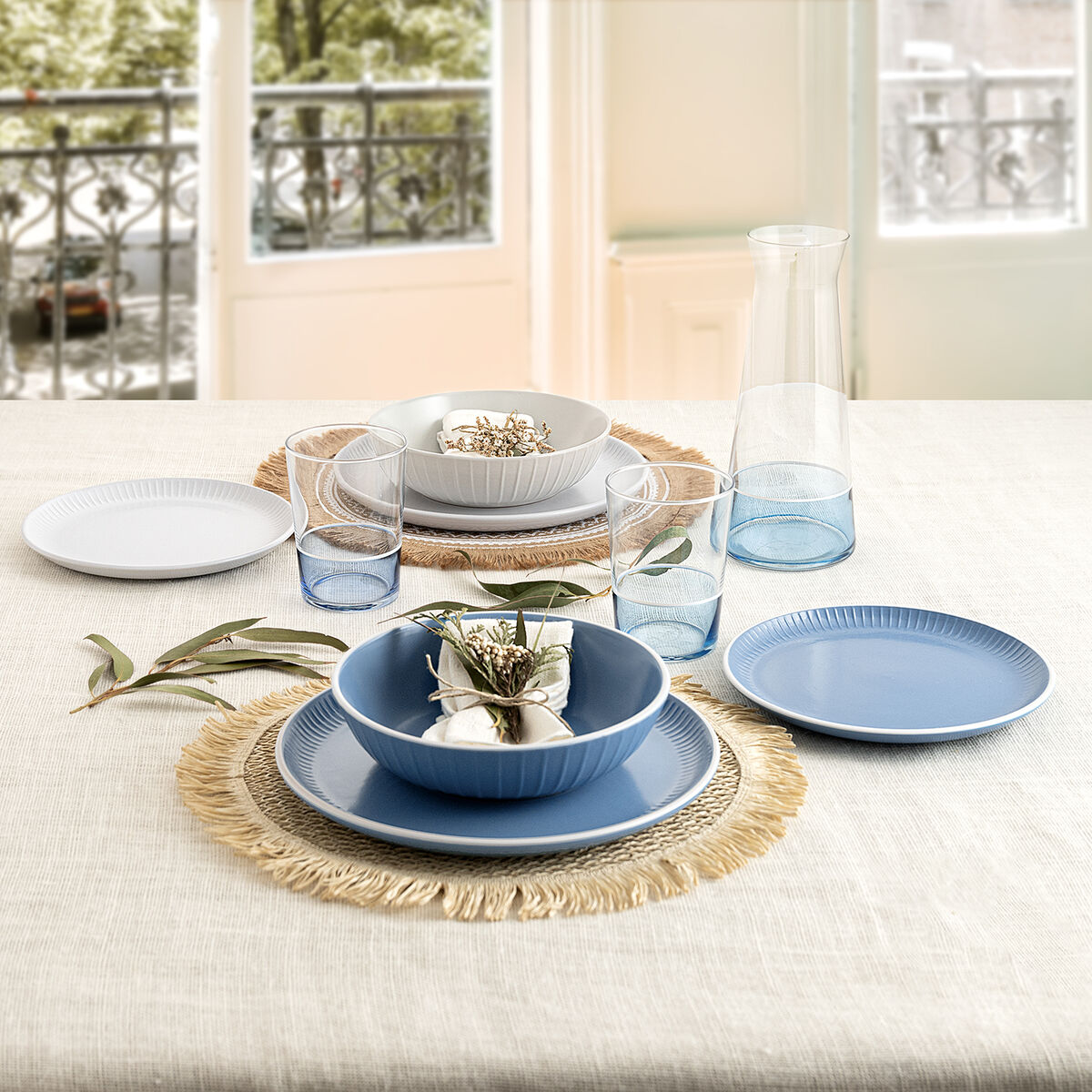 Image secondaire de Assiette plate Bidasoa Moana Gris Céramique Ø 26 cm (12 Unités)