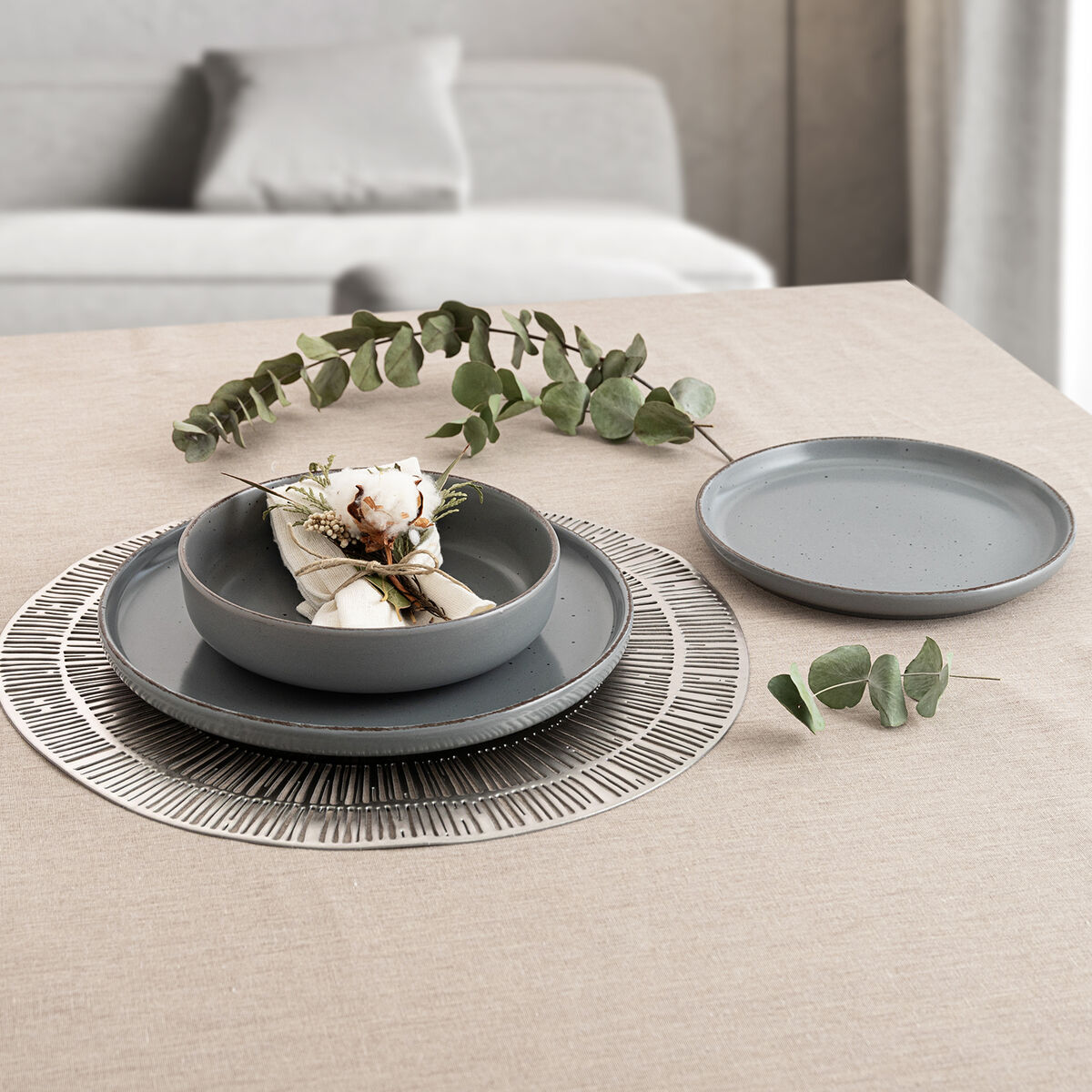 Image secondaire de Assiette creuse Quid Duna Gris Céramique 18,5 x 5,3 cm (12 Unités)
