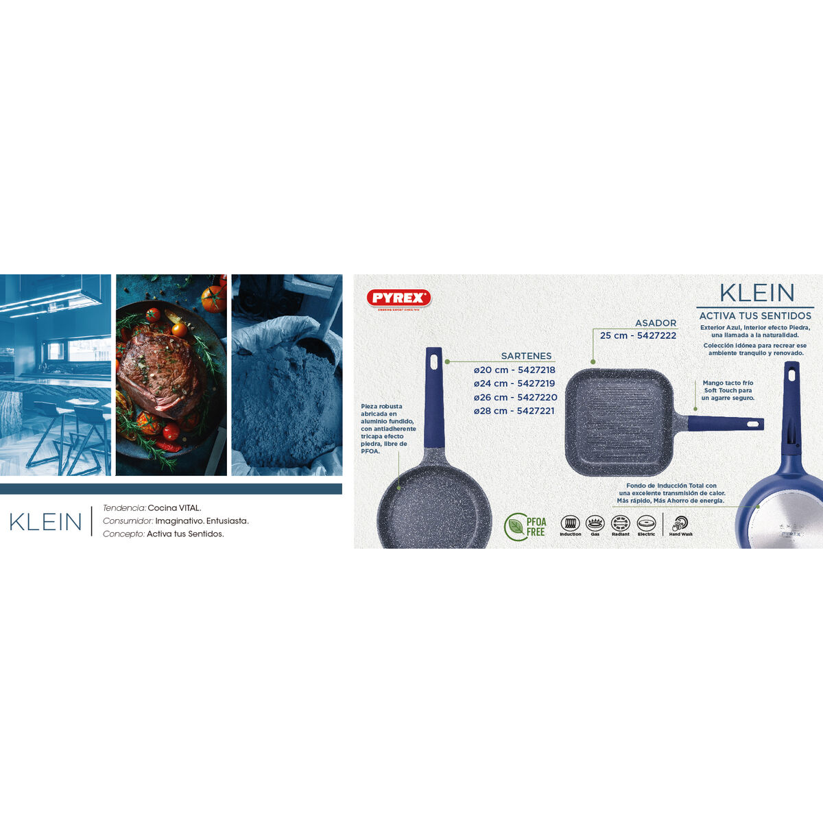 Image secondaire de Poêle Pyrex Klein Bleu Métal Ø 28 cm (6 Unités)