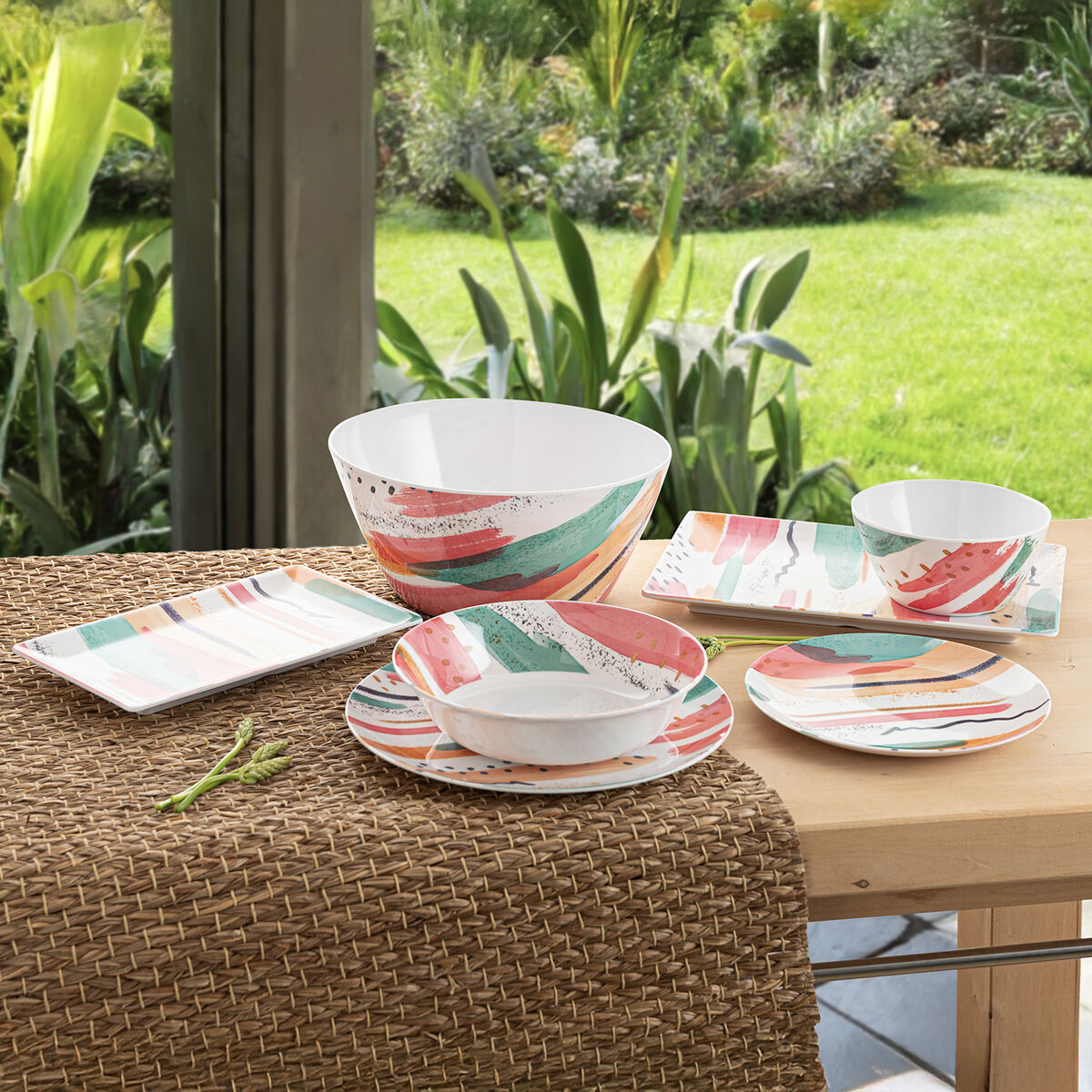 Image secondaire de Assiette plate Quid Acuarela Blanc Bioplastique Ø 25 cm (12 Unités)