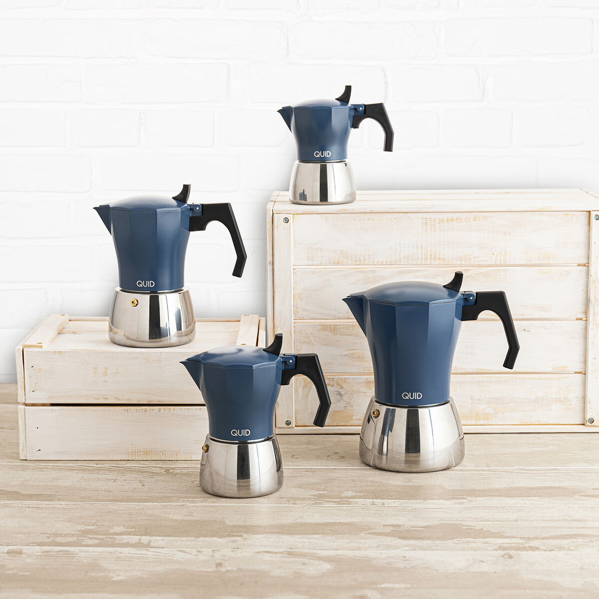Image secondaire de Cafetière Italienne Quid Baltic Blanc Métal 12 Tasses (6 Unités)