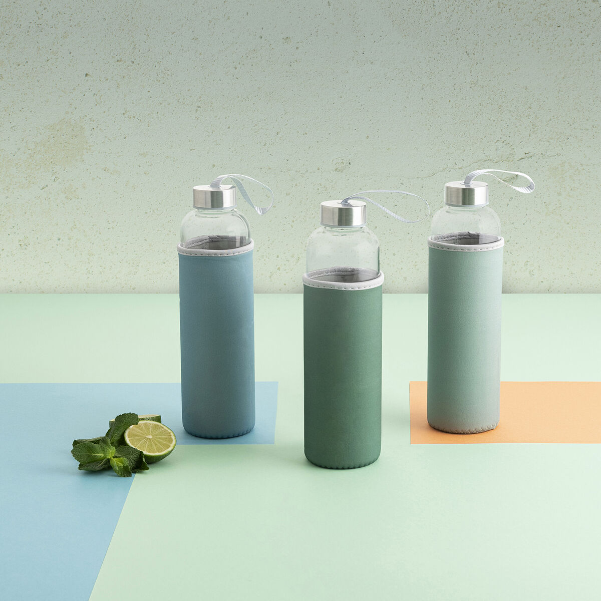 Image secondaire de Bouteille d'eau Quid Quidate Bleu verre 600 ml (12 Unités)