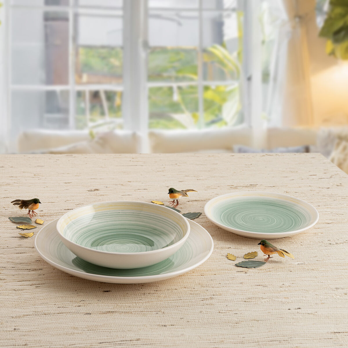 Image secondaire de Assiette plate Quid Velvet Vert Céramique Ø 27 cm (12 Unités)