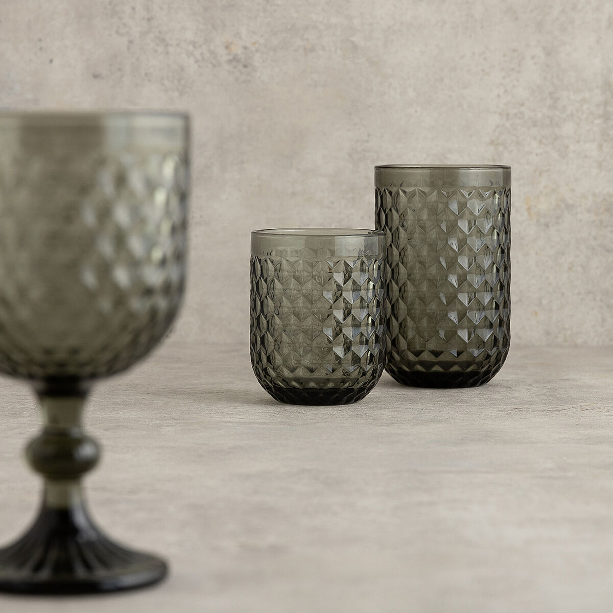 Image secondaire de Verre d'eau Bidasoa Elite Gris verre 260 ml (6 Unités)