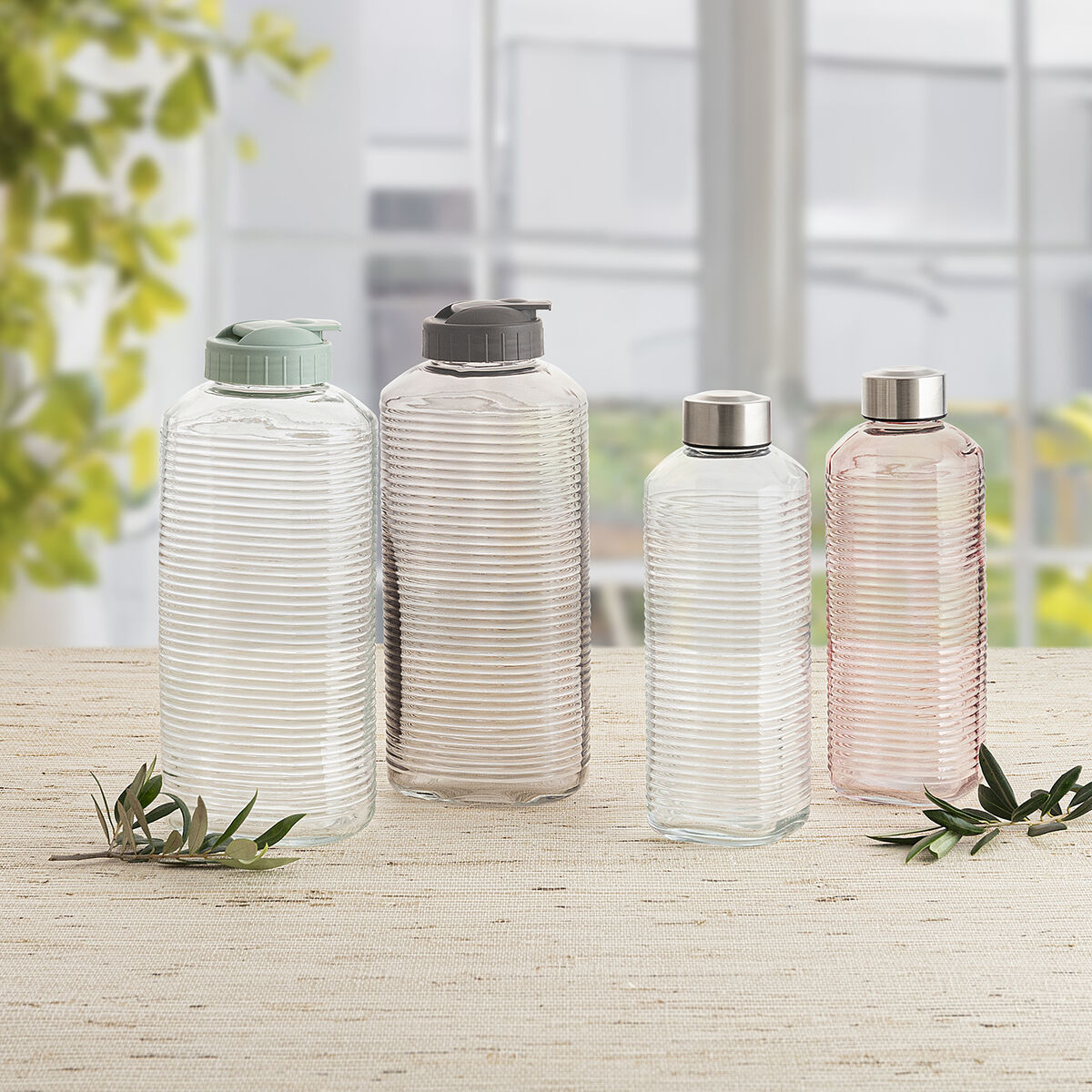 Image secondaire de Bouteille d'eau Quid Velvet Rose verre 1 L (12 Unités)