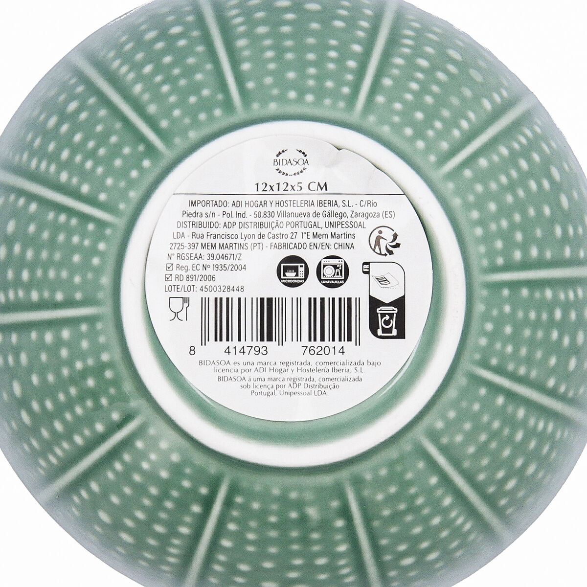 Image secondaire de Bol pour Apéritifs Bidasoa Aura Stela Vert Céramique 12 x 12 x 5 cm (6 Unités)