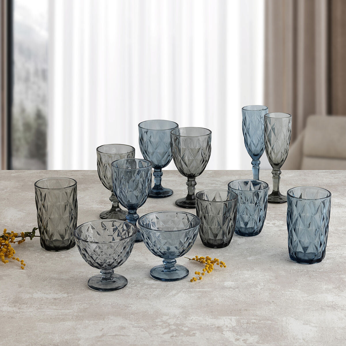 Image secondaire de Verre Quid Maia Bleu verre 400 ml (6 Unités)