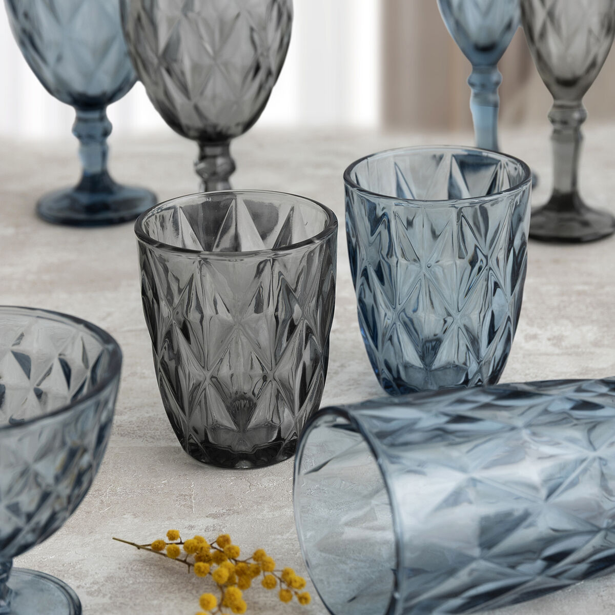 Glass Quid Maia Blue Glass 400 ml (6 Units), view 3