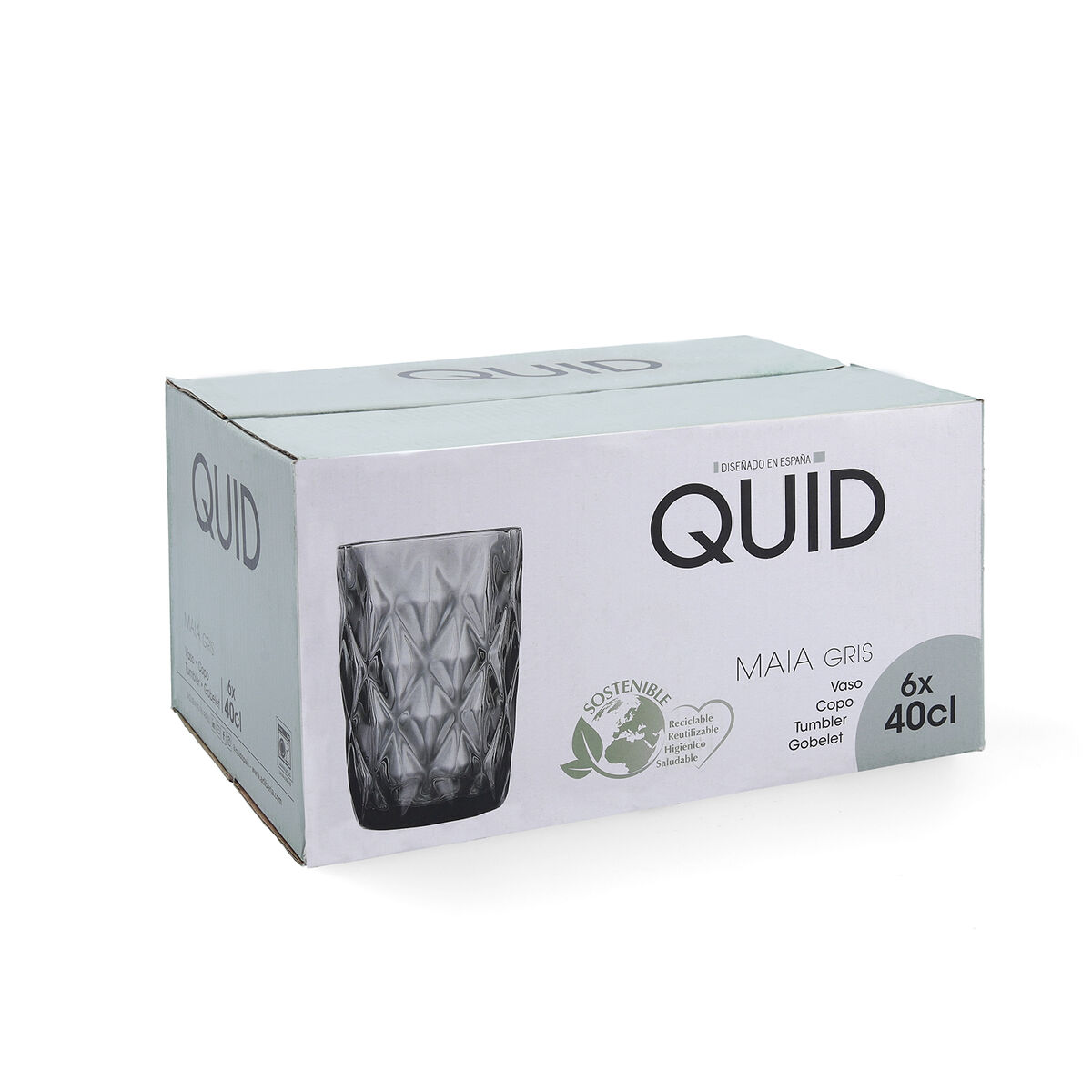 Glass Quid Maia Blue Glass 400 ml (6 Units), view 4