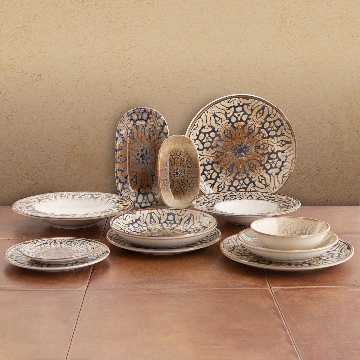 Image secondaire de Assiette à pâtes Bidasoa Deneb Hydrozero Marron Céramique Ø 26 cm Risotto (6 Unités)