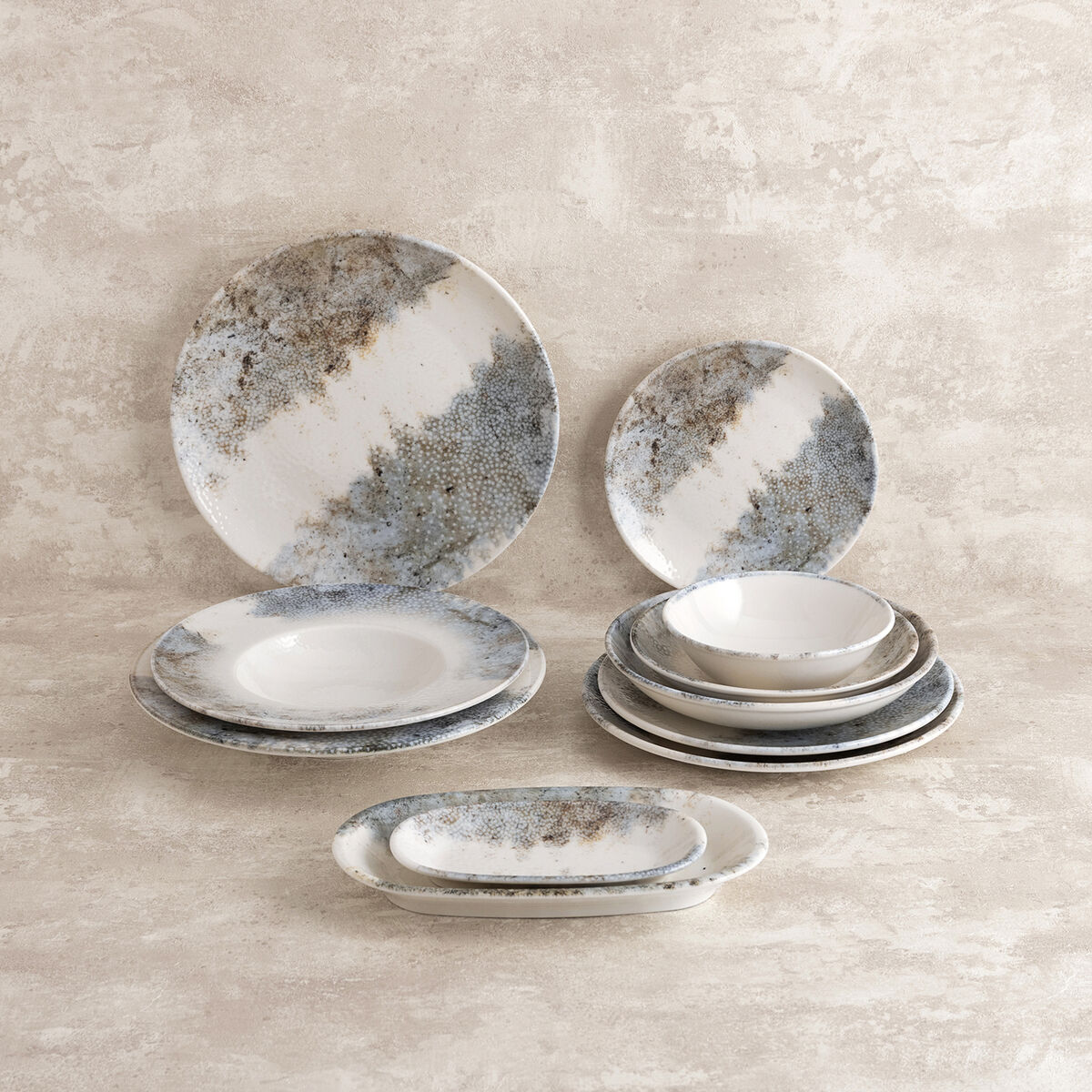 Image secondaire de Assiette à dessert Bidasoa Polaris Hydrozero Beige Céramique Ø 21 cm (6 Unités)