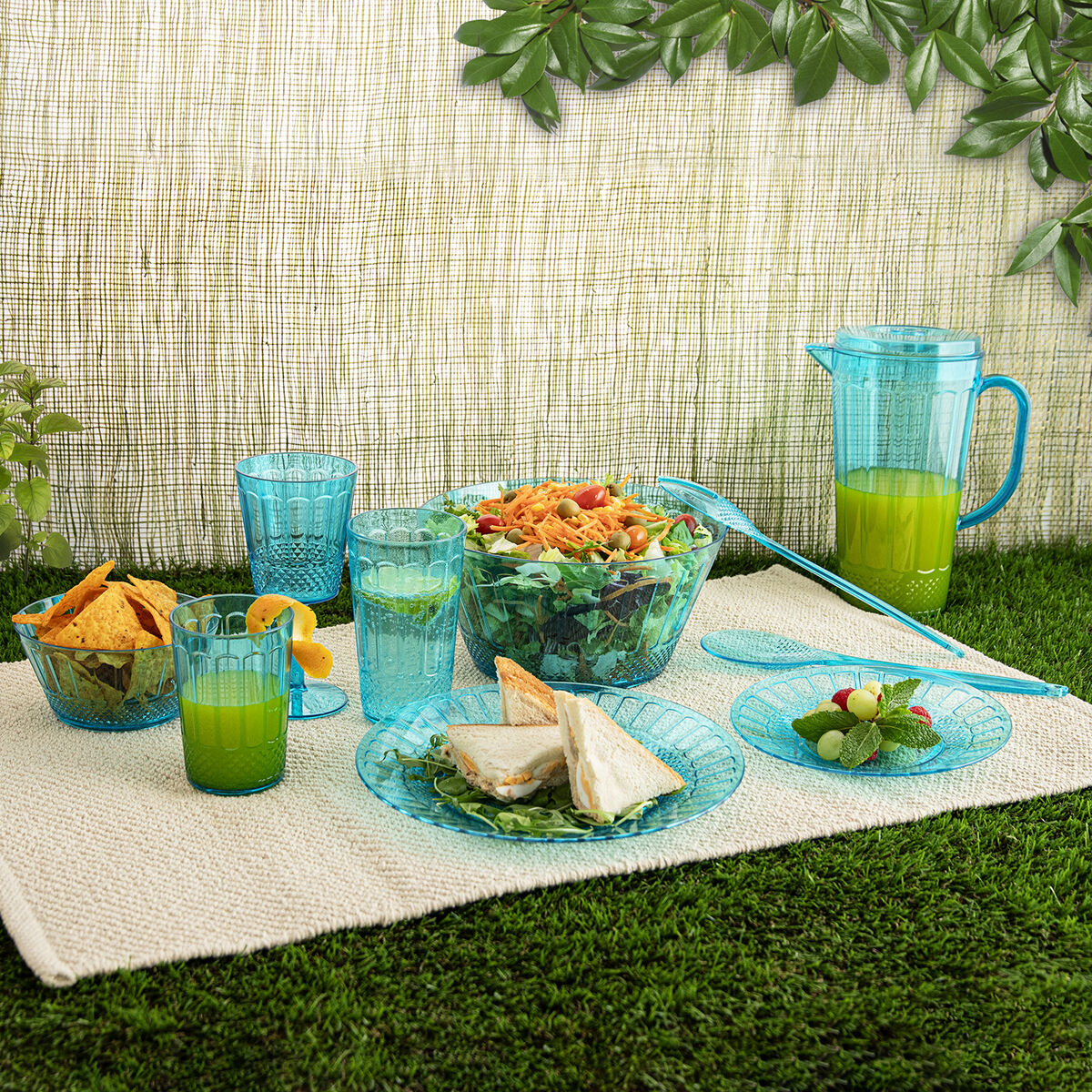 Image secondaire de Assiette plate Quid Gaia Turquoise Plastique Ø 19 cm (12 Unités)