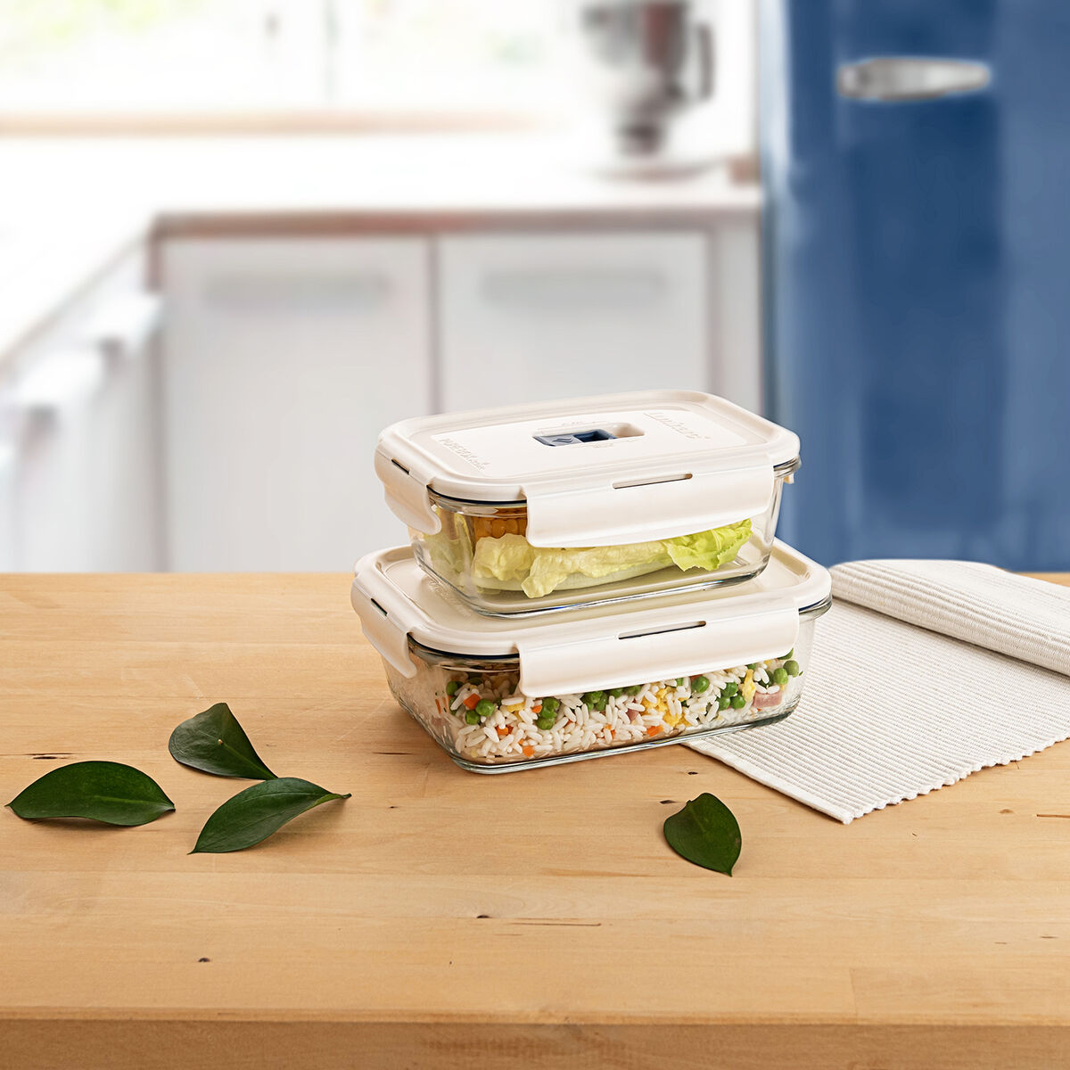 Image secondaire de Boîte à lunch hermétique Luminarc Baltic Crème verre 1,22 L (6 Unités)