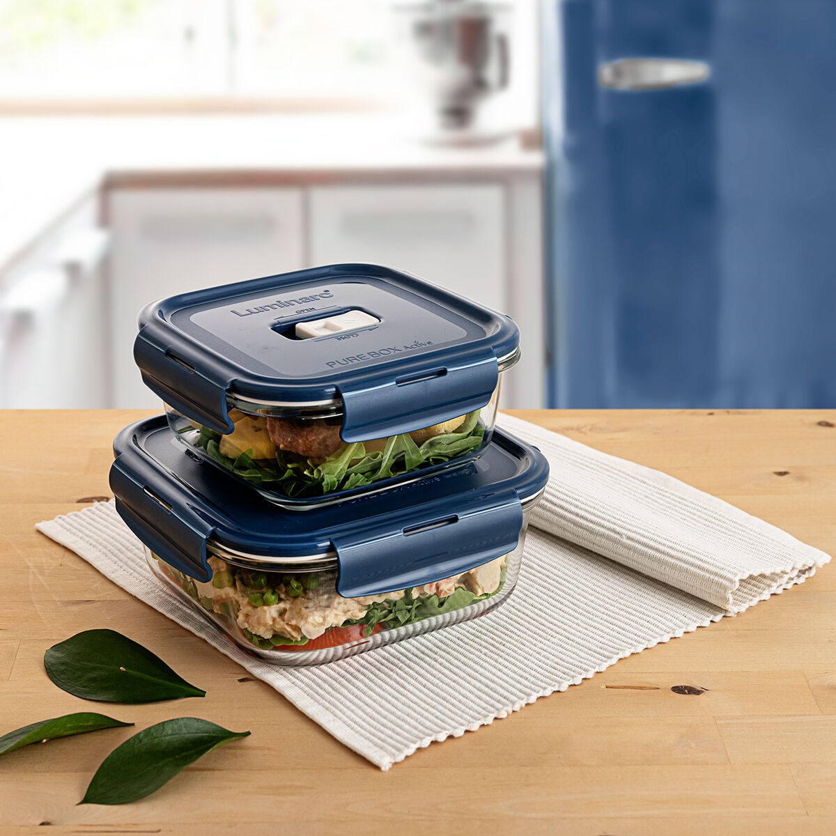 Image secondaire de Boîte à lunch hermétique Luminarc Baltic Bleu verre 760 ml (6 Unités)