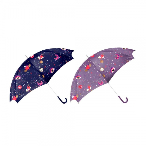 Umbrella DKD Home Decor Pink Lilac Polyester Stainless steel White (2 pcs)