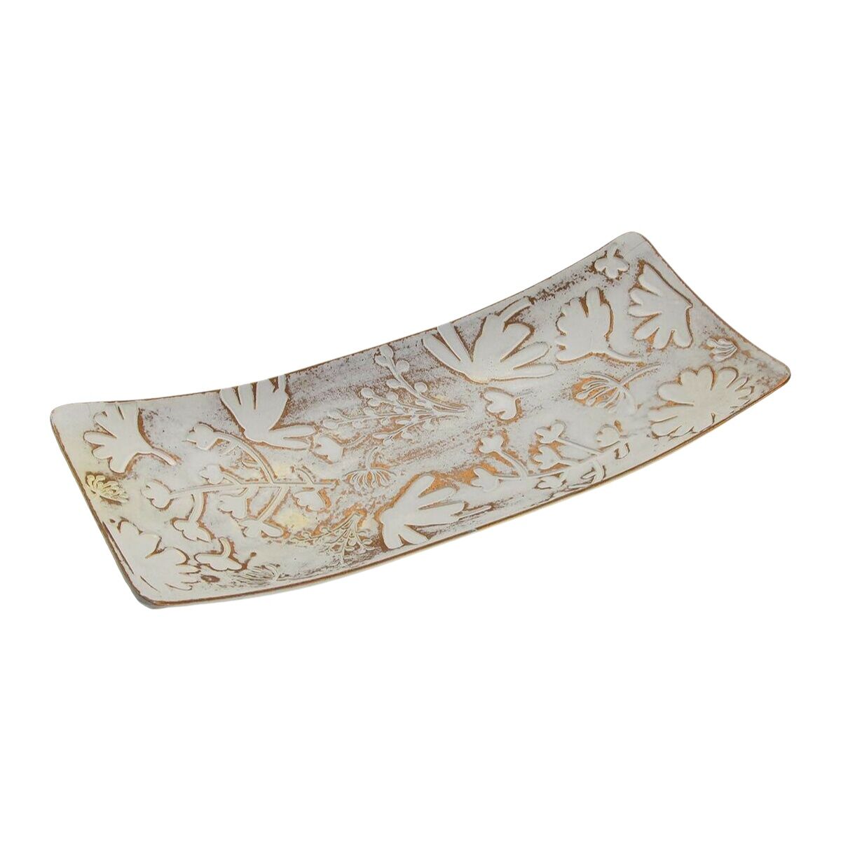 Image secondaire de Centre de Table Versa Marron Fleurs 16 x 4,5 x 38,5 cm