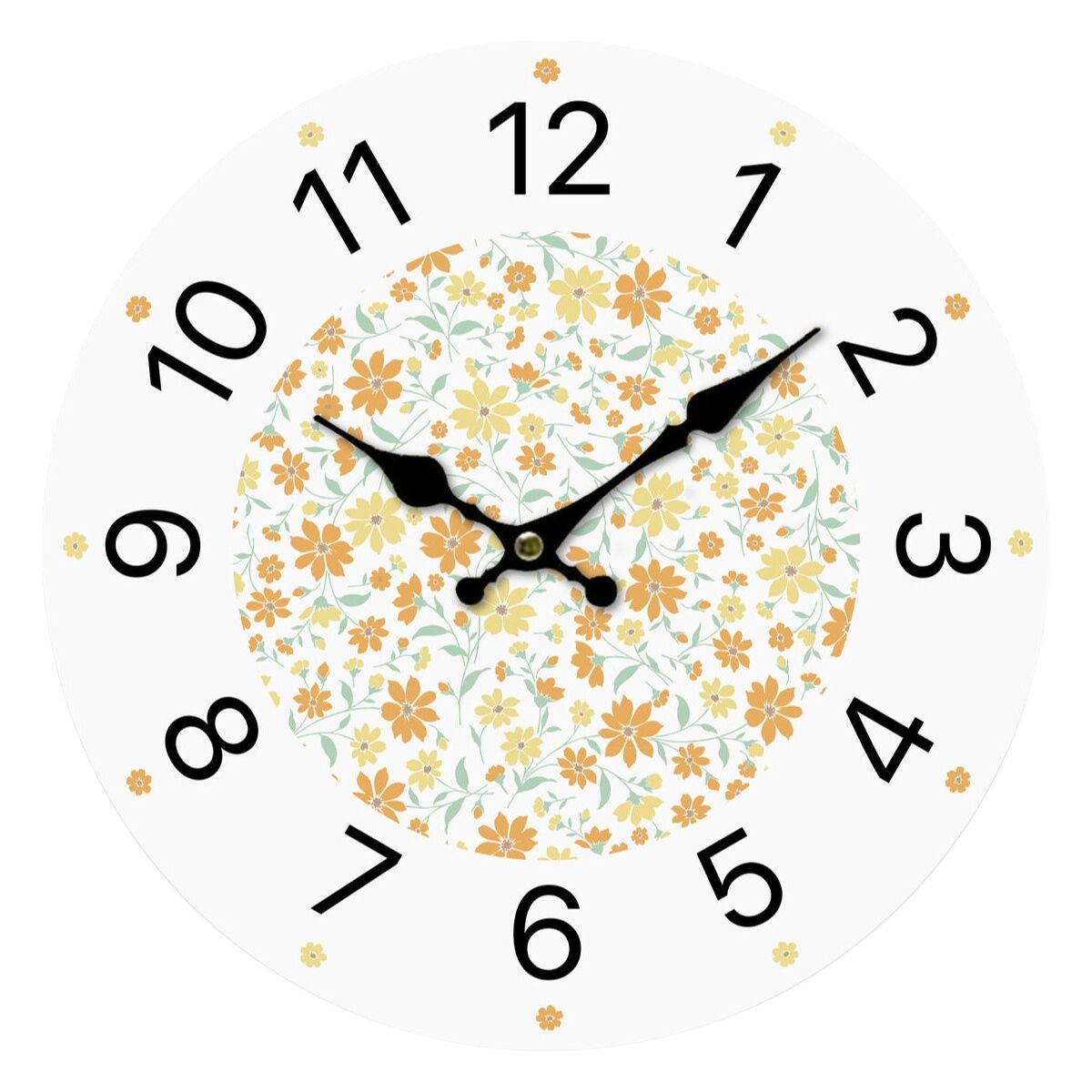 Image secondaire de Horloge Murale Versa Bois Fleurs 4 x 30 x 30 cm