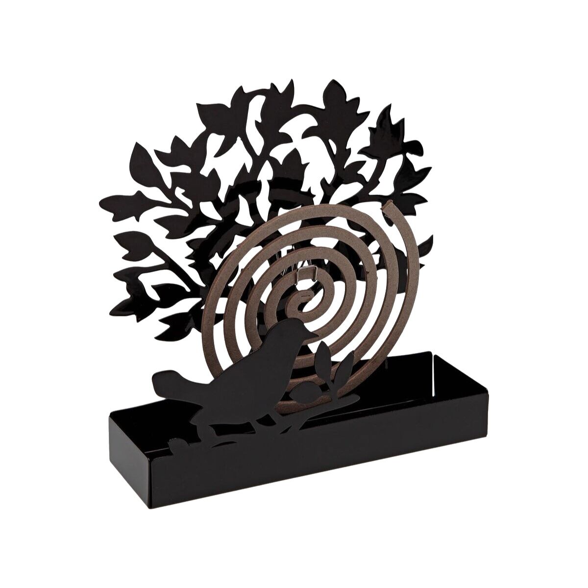 Image secondaire de Support pour spirales anti-moustiques Versa Noir Métal 5 x 17 x 17 cm Arbre