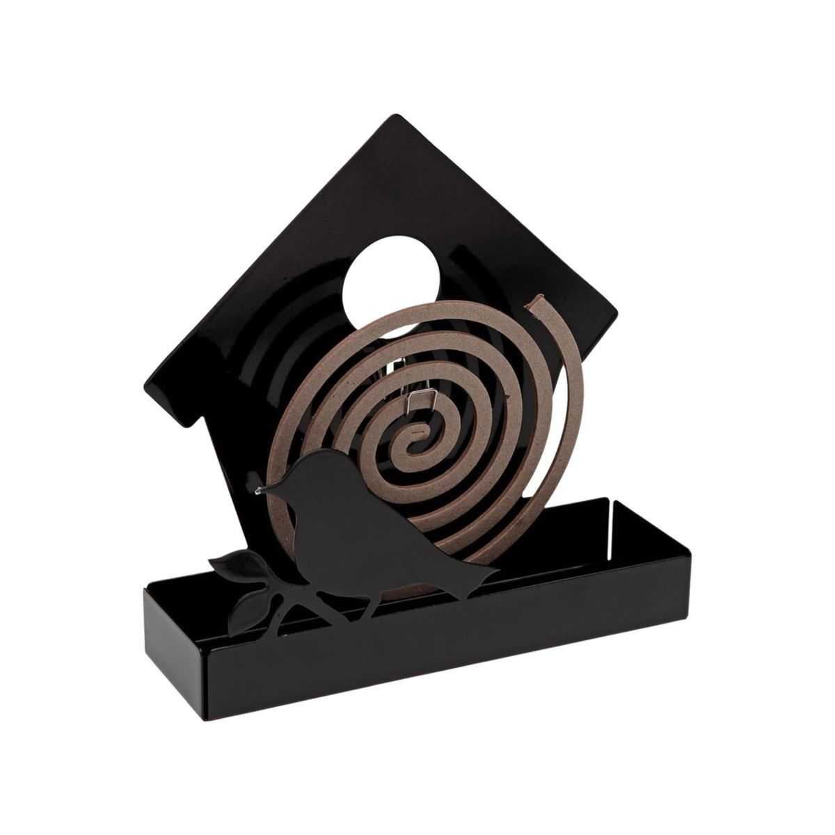 Image secondaire de Support pour spirales anti-moustiques Versa Noir Métal 5 x 17 x 17 cm Oiseau