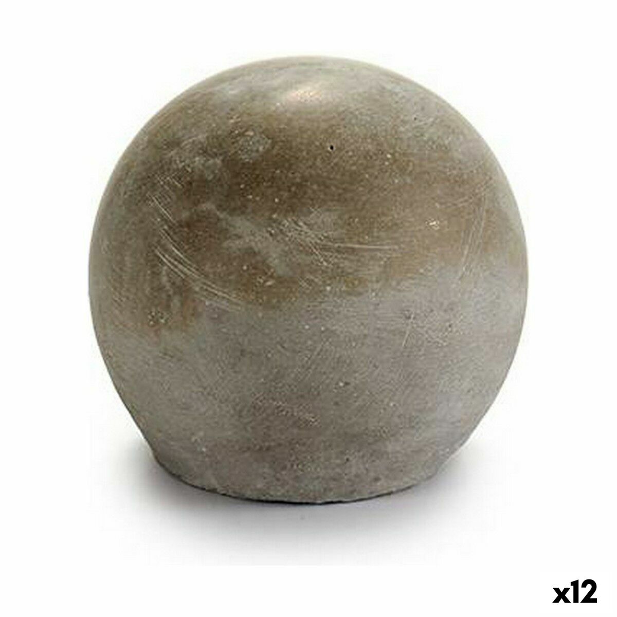 Figurine Décorative Gris Ciment Ballon (10 x 10 x 10 cm) (12 Unités)