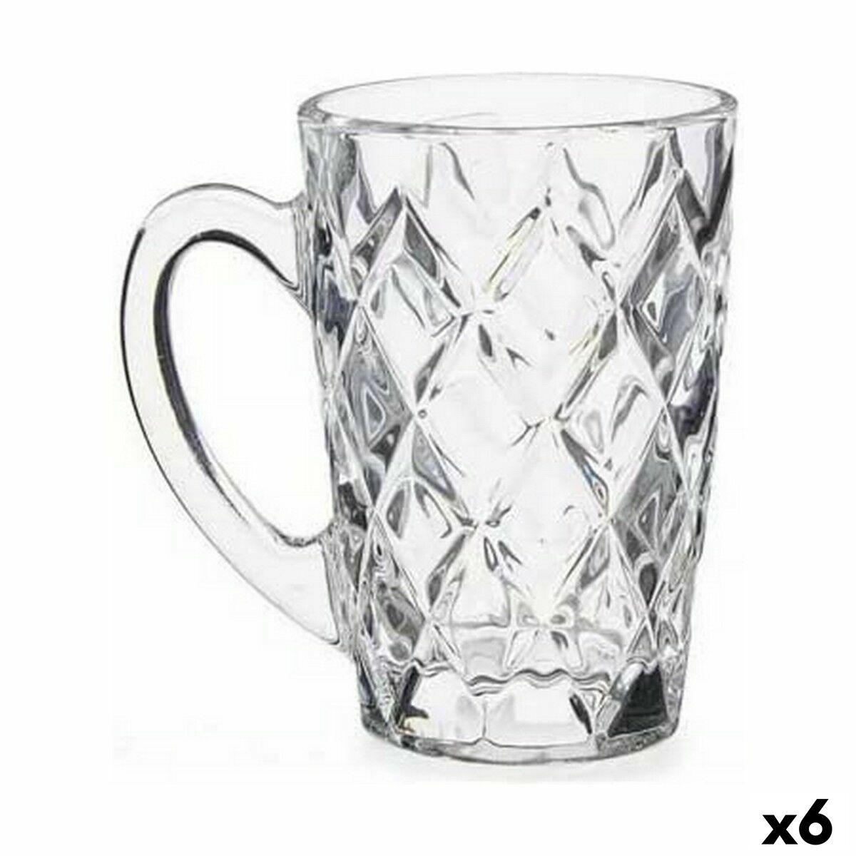 Tasse Diamant Transparent verre (110 ml) (6 Unités)
