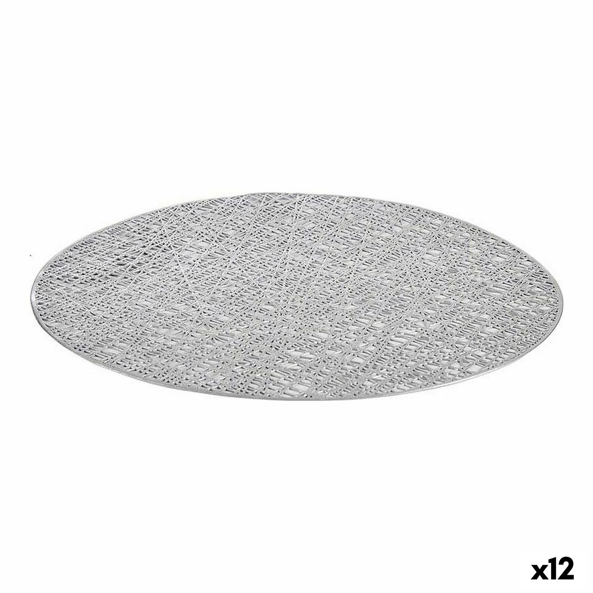 Dessous de plat Argenté Plastique (Ø 38 cm) (12 Unités)
